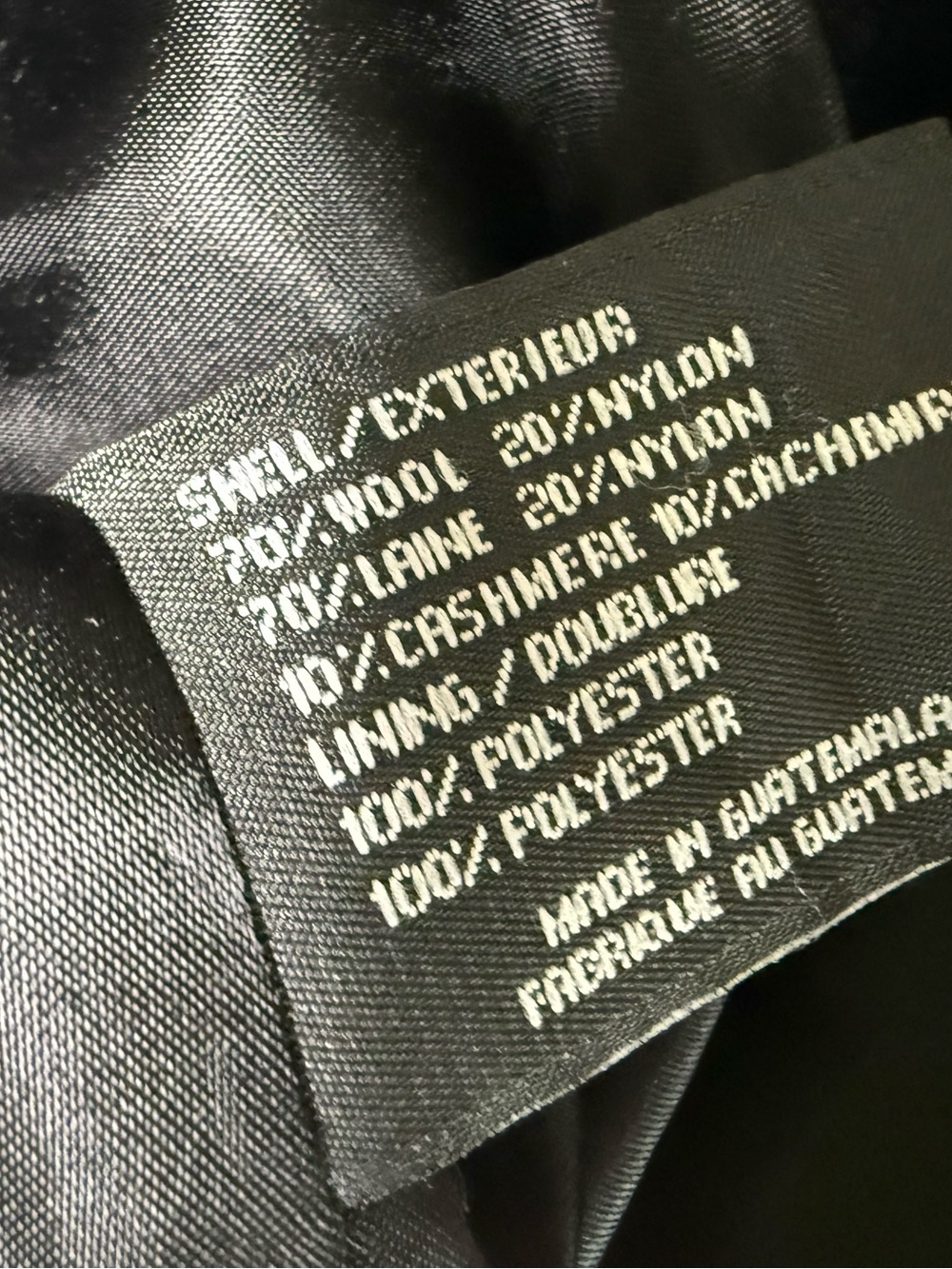 DKNY Wool Cashmere Blend Coat Black Button Front Womens Size 4 - Picture 3 of 4